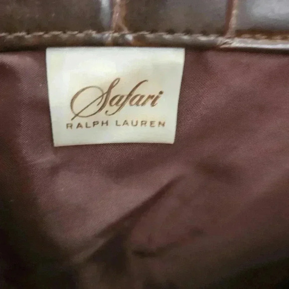 Ralph Lauren Safari Crocodile Embossed Lg Tote - Picture 4 of 6